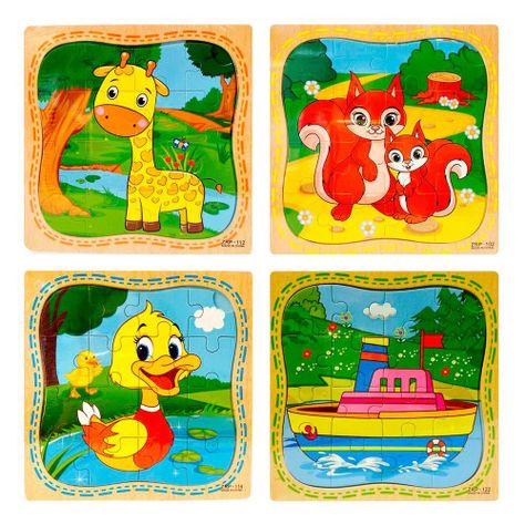 Pack 12 Puzzle Infantil Rompecabeza de 16 Piezas Cada Una-0