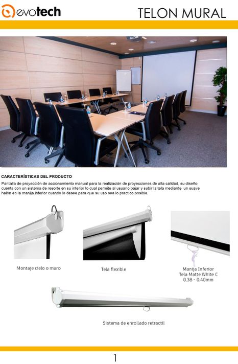 TELON MURAL 244 X 183cm  Tela PVC Mate White 0.38-0.40mm-3