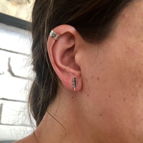 Aros pluma plata-1