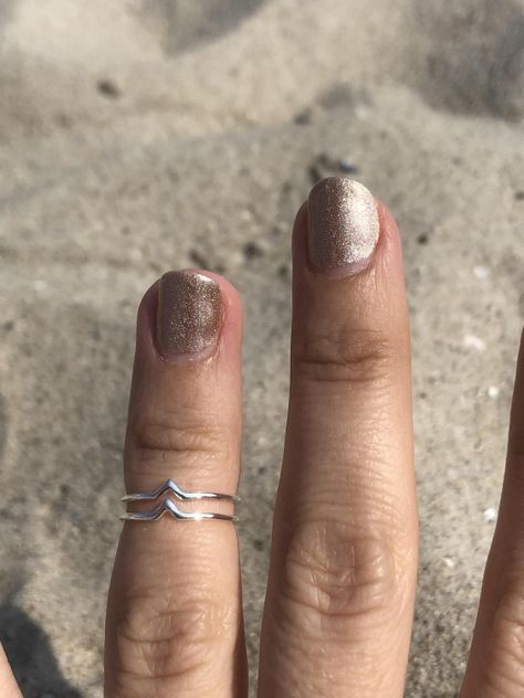Anillo midi doble V plata-6