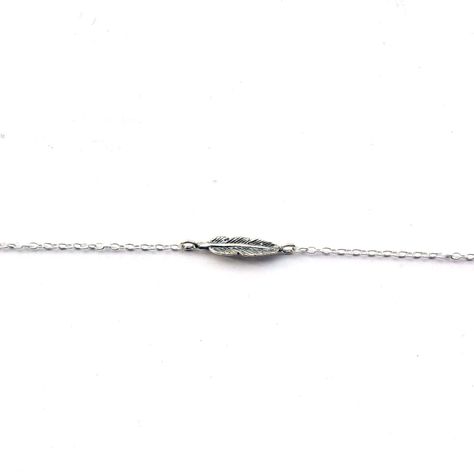 Pulsera pluma plata-0