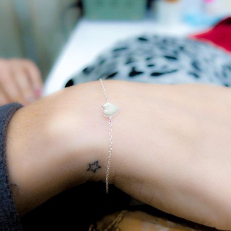 Pulsera corazón plata-1