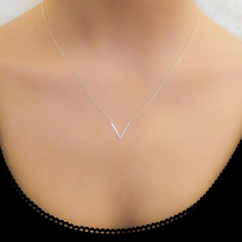Collar V Chica Silver-3