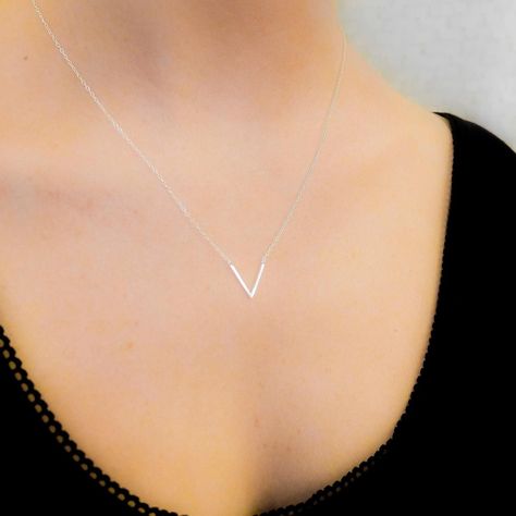Collar V Chica Silver-5
