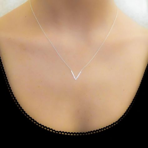 Collar V Chica Silver-7