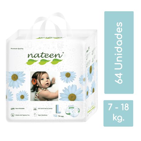 Pañales Ecológicos Nateen Premium L 64 unidades-0