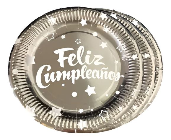 Pack X10 Platos Cumpleaños Desechables Decoración -2