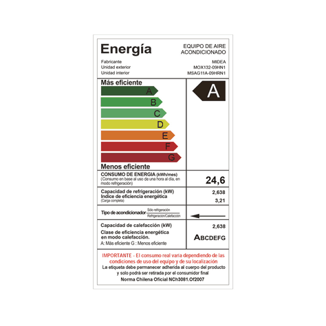 AIRE ACONDICIONADO SPLIT MURO 12.000 BTU INVERTER XTRA R32 -4