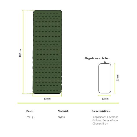 Colchoneta inflable Trekking/Camping Huerquehue Atakama Outdoor-2