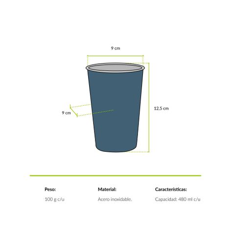 Set De 4 Vasos Camping Atakama Outdoor | 480 Ml-3