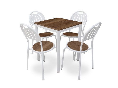 Mesa Comedor-Cafetería 4 Personas Silla Luz Blanca-0