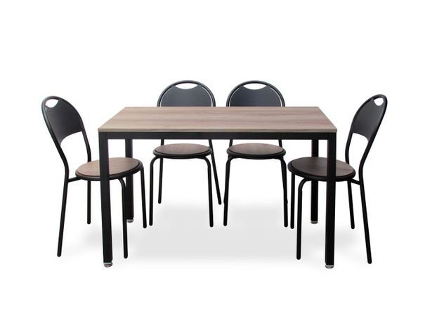 Mesa Comedor 6 Personas Silla A-Luz Negra-0
