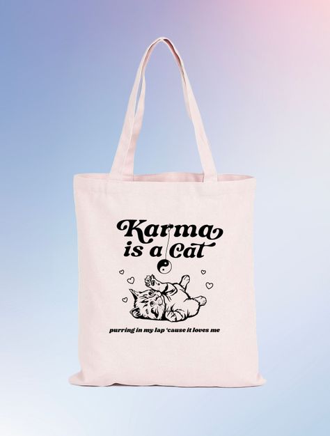 Totebag Karma is a Cat Negro Taylor Swift-1