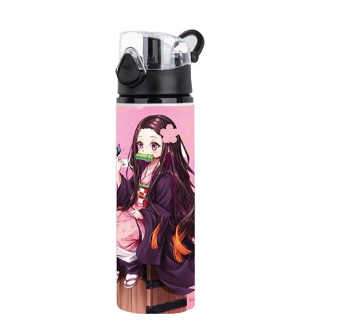 SET DISEÑO NEZUKO  KIMETSU NO YAIBA  BOTELLA, TERMO , TAZÓN-3