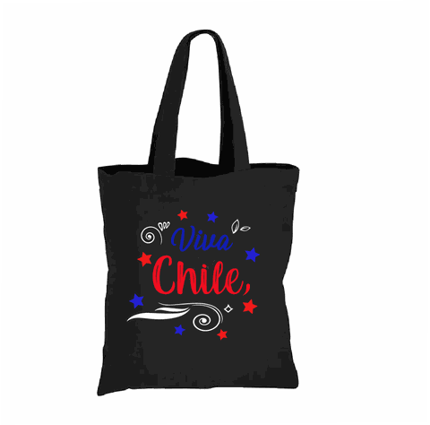 BOLSO TOTE BAG VIVA CHILE FIESTAS PATRIAS 35 X 40 CM ALGODÓN-0