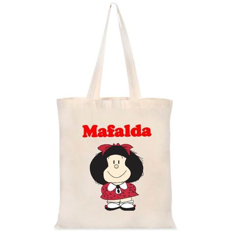 TOTE BAG  ALGODÓN DISEÑO MAFALDA  HISTORIETAS 38 X 40 CM -0