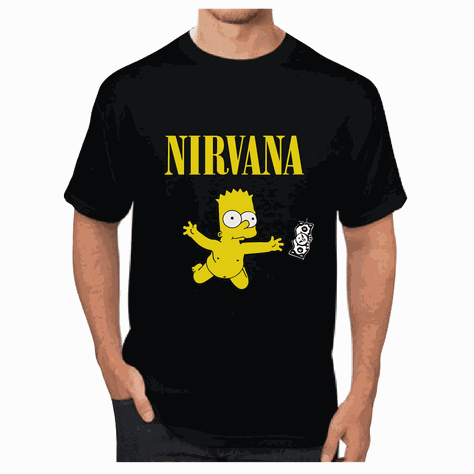 Polera Algodon Nirvana Bart Simpsons Rock Metal -0
