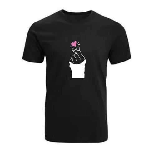 POLERA ALGODÓN ESTAMPADO  CORAZÓN KOREANO KPOP DEDOS -0