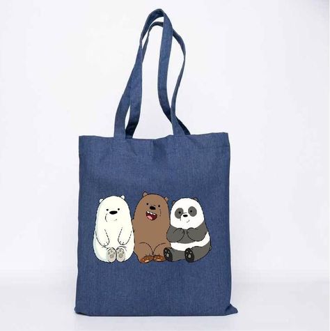 BOLSO TOTE BAG DISEÑO BARE BEARS ALGODÓN   40 CM-1