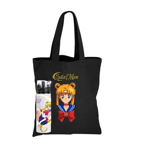 BOLSO TOTE BAG 35 CM  CON BOTELLA DEPORTIVA 750 ML -0