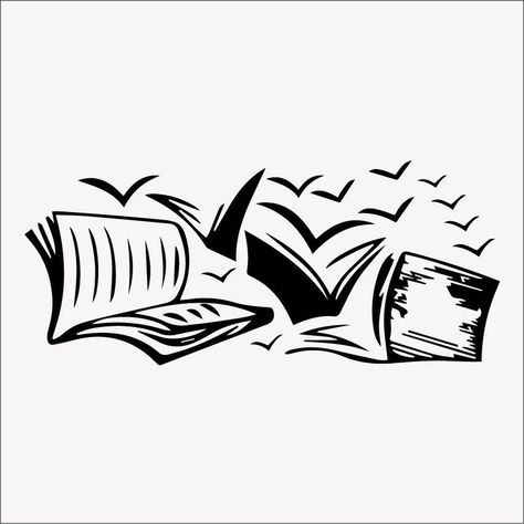 STICKER PEGATINA DECORATIVA DISEÑO LIBROS AVES -0