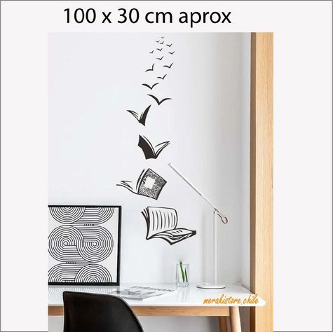 STICKER PEGATINA DECORATIVA DISEÑO LIBROS AVES -1