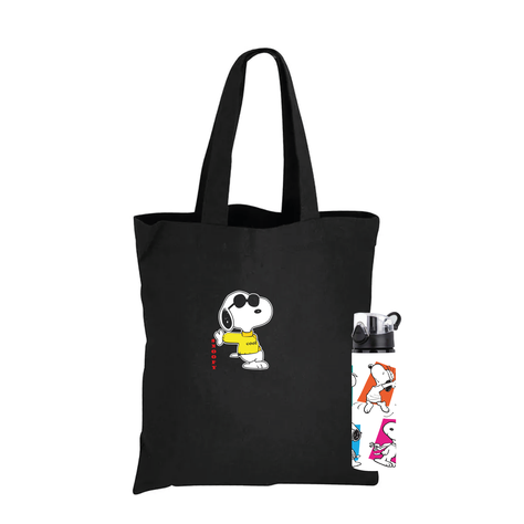 BOLSO CON BOTELLA DE AGUA DISEÑO SNOOPY LENTES COOL -0