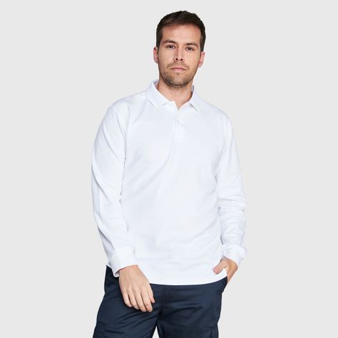 Polera Ml Hombre Waffle  Blanco-3