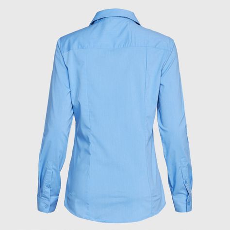 Blusa Trevira Spandex  Cuello V M/L Celeste-3