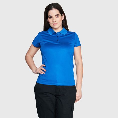 Polera Dry Fit Mujer M/C Azul-0
