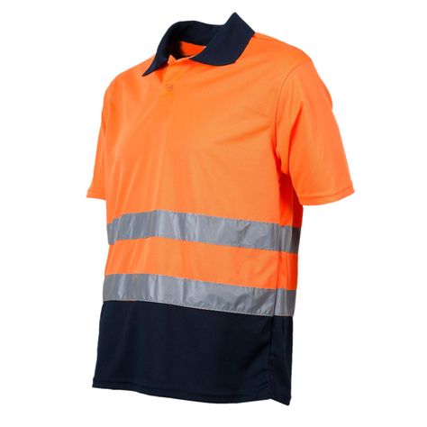 Polera Alta Visibilidad MC Cuello Camisero Naranja-1