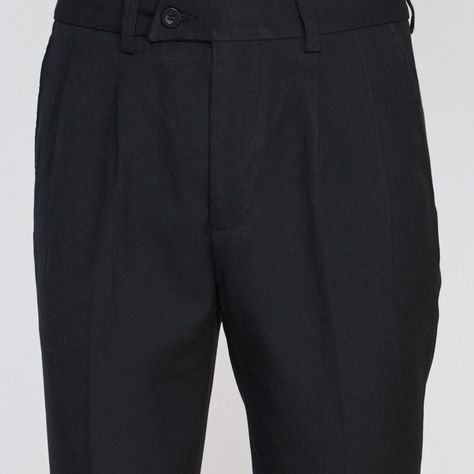 Pantalón Poly-Rayon Hombre Negro-3