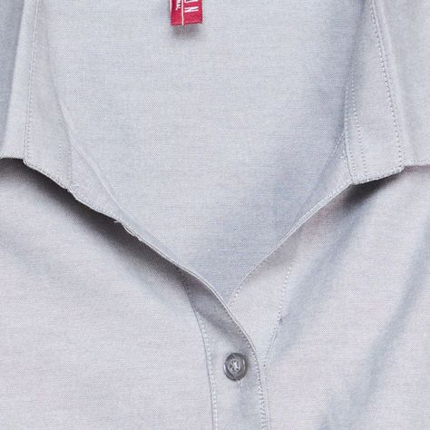 Blusa Oxford Cuello V M/L Gris oscuro-4