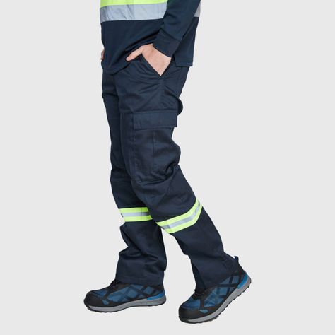 Pantalón Cargo Gabardina Reflectante Dia/Noche  Azul marino-0