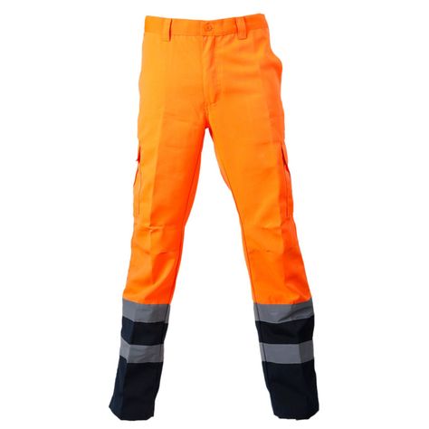 Pantalón Cargo Canvas Alta Visibilidad Comb.  Naranja-0