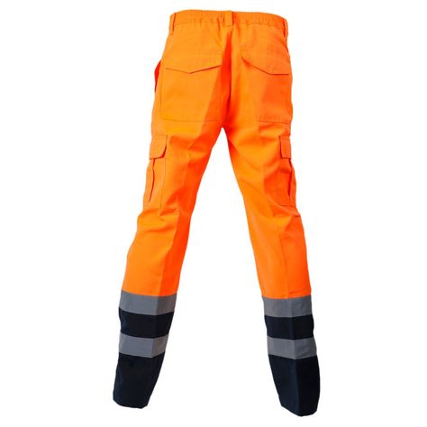 Pantalón Cargo Canvas Alta Visibilidad Comb.  Naranja-1