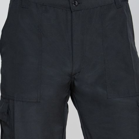 Pantalón Cargo Poplin Reflectante Cintura Elastica Negro-4
