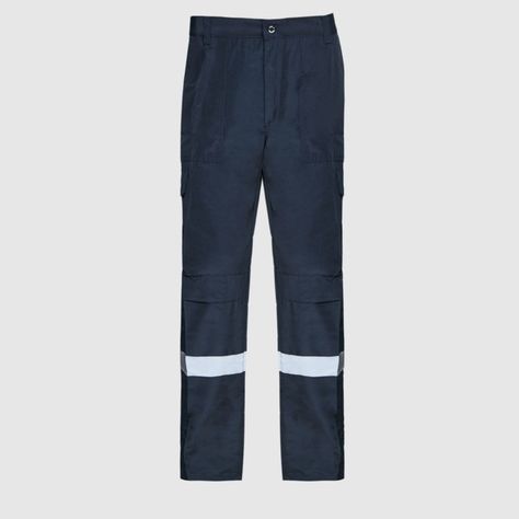 Pantalón Cargo Poplin Reflectante Cintura Elastica Azul marino-1