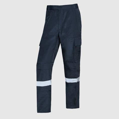 Pantalón Cargo Poplin Reflectante Cintura Elastica Azul marino-2
