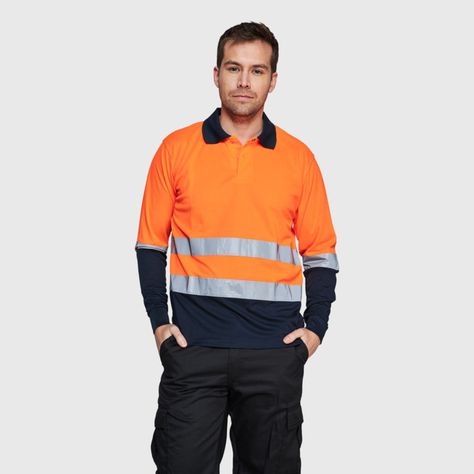 Polera Alta Visibilidad Ml Cuello Camisero Naranja-0