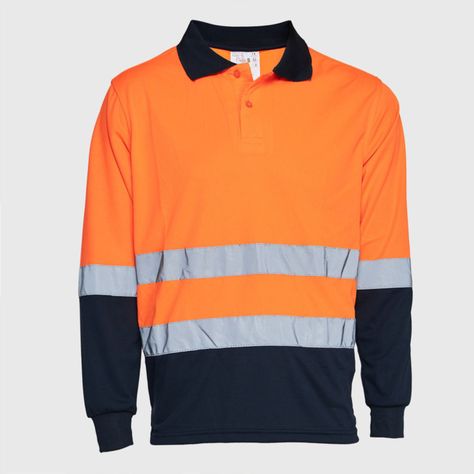 Polera Alta Visibilidad Ml Cuello Camisero Naranja-1