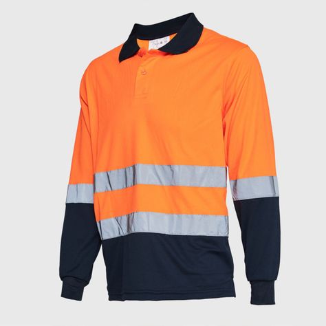 Polera Alta Visibilidad Ml Cuello Camisero Naranja-2