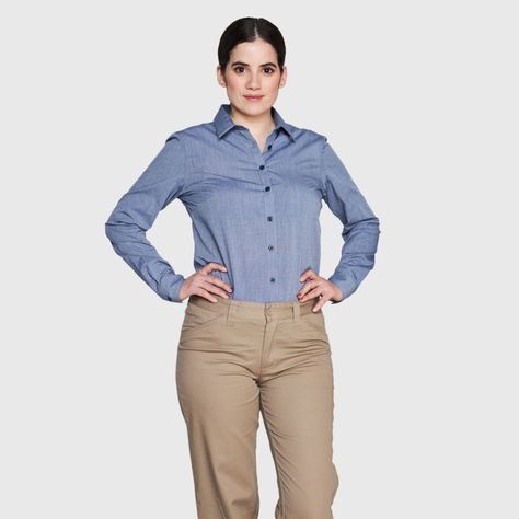 Blusa Fil A Fil Azul marino-0