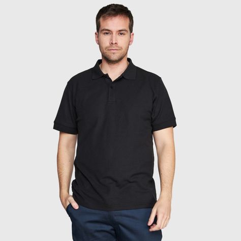 Polera Pique Tc Mc Hombre Negro-0