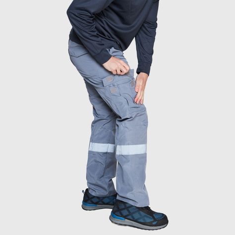 Pantalón Cargo Poplin Reflectante Cintura Elastica Gris-0