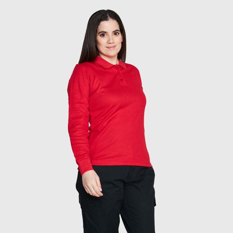 Polera Ml Mujer Waffle  Rojo-0