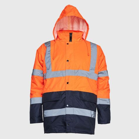 Parka Kimono Alta Visibilidad Combinada Naranja-1