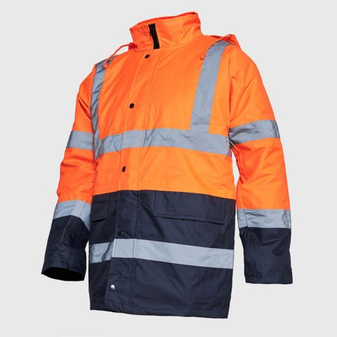 Parka Kimono Alta Visibilidad Combinada Naranja-2