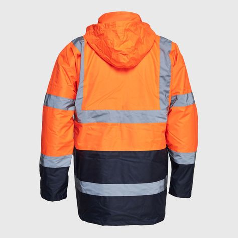 Parka Kimono Alta Visibilidad Combinada Naranja-3