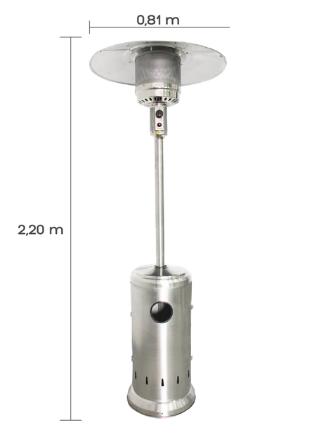 Estufa Calefactor Exterior Silver Pro Acero Inoxidable Relan-2